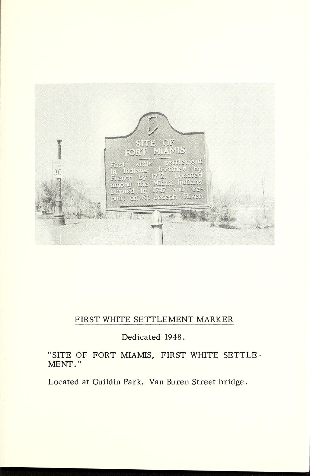 Site of Fort Miamis 1948 marker